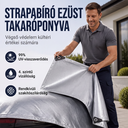 🏗️ Nagy teherbírású vastagított vízálló ponyva – Strapabíró, időjárásálló – Utánvét ✨
