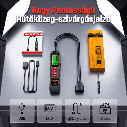 🛠️ Újratölthető szivárgásérzékelő – Hűtőrendszerekhez, pontos észlelés – Utánvét 📦