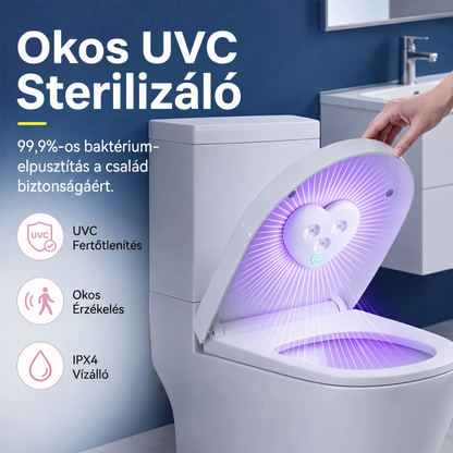 🚽 UVC WC fertőtlenítő lámpa – Intelligens, mozgásérzékelős, biztonságos – Utánvét 🔥