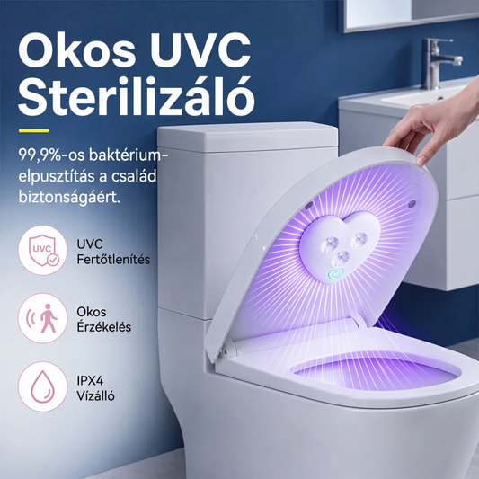 🚽 UVC WC fertőtlenítő lámpa – Intelligens, mozgásérzékelős, biztonságos – Utánvét 🔥