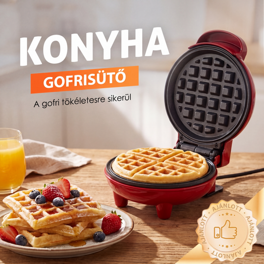 🧇 Mini elektromos gofrisütő – Könnyű reggeli készítéshez, kompakt – Utánvét ✨