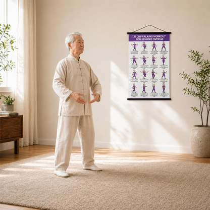 🧘 Tai Chi Workout Poster for Seniors – Időseknek szóló tai chi gyakorlatok – Utánvét ✨
