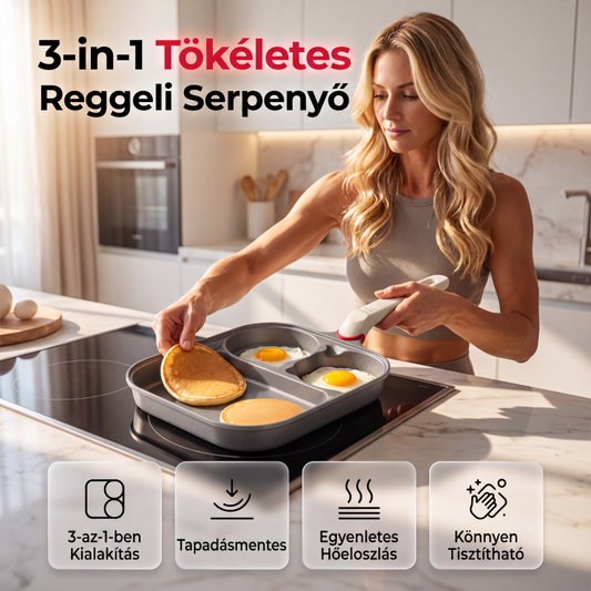 🍳 Nem tapadó reggeli serpenyő – Minden tűzhelyhez, könnyen tisztítható – Utánvét ✨