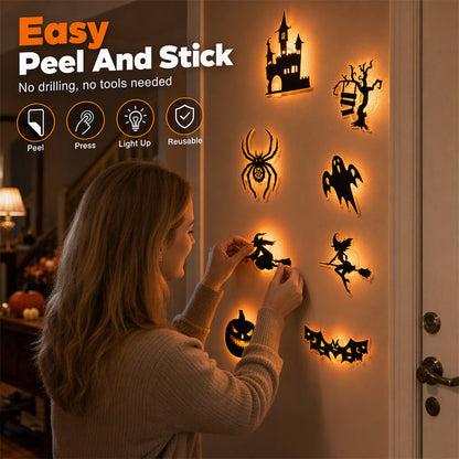 👻 Glow in Dark Halloween falmatrica – Hangulatos szobadekoráció – Utánvét 🕸️
