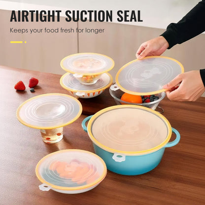 🧴 Airtight Silicone Food Cover – Lélegző, friss tárolás, újrafelhasználható – Utánvét ✨
