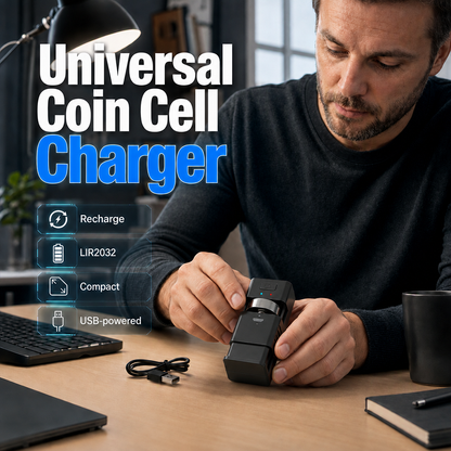 🔋 Portable Rechargeable Coin Cell Battery Charger – Hordozható újratölthető gombelem töltő ✨