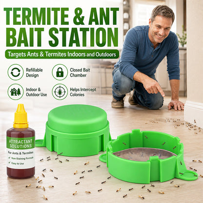 🐜 Reusable Outdoor Ant & Termite Bait Station – Hangyák és termeszek ellen,hosszú távú védelem ⚡