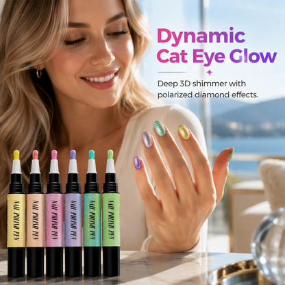 ✨ Glitter cat eye lakktoll készlet – Csillogó hatás, precíz felvitel 📦
