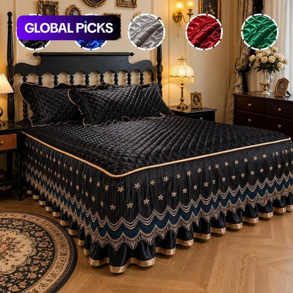 🛏️ Breathable Quilted Full-Coverage Bed Skirt – Lélegző, tömött ágyszoknya, teljes fedés ✨