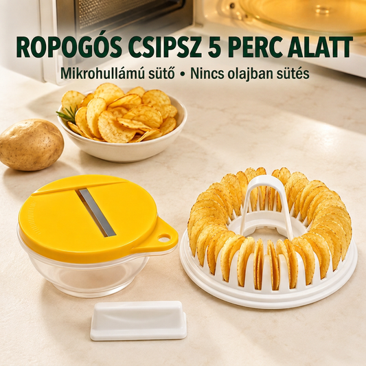 🥔 DIY mikrohullámú chipskészítő szeletelő tál szettel – Egészséges ropogtatás percek alatt ✨