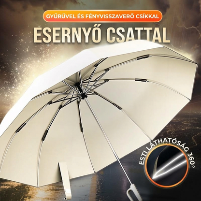 ☀️ Összecsukható automata esernyő – Esőre és napra, praktikus 📦