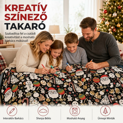 👨‍👩‍👧‍👦🎨 Családi DIY színezhető takaró – Minden korosztálynak, közös alkotás és kreatív kikapcsolódás ✨