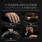 💍🌙 Holdkő gyűrű – Gótikus holdsarló, platinabevonat, misztikus 💎✨