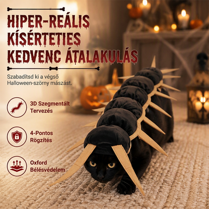 Ijesztő Halloween-i, százlábú formájú macskajelmez