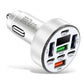 40W-os 8 az 1-ben gyors autós adapter digitális feszültségkijelzővel, 4 USB és 4 PD porttal