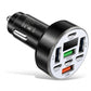 40W-os 8 az 1-ben gyors autós adapter digitális feszültségkijelzővel, 4 USB és 4 PD porttal
