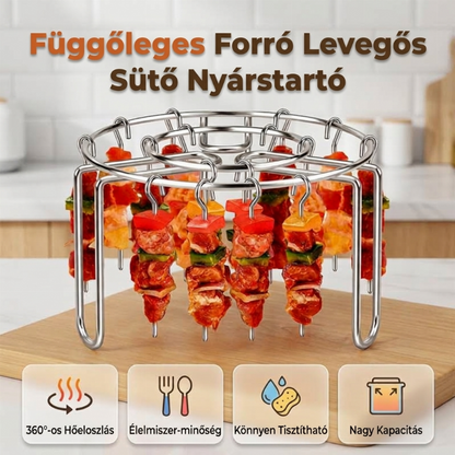 Rozsdamentes acél nyársrács állvány légsütőhöz
