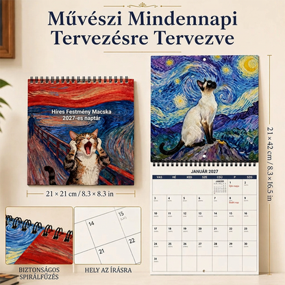 🐱 2027 Macska Mém Naptár – Vicces, szórakoztató, egész évre 🔥