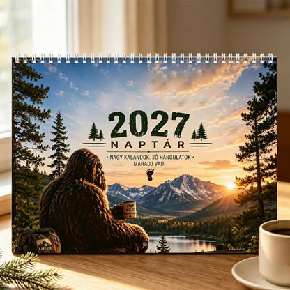 🌲 Vicces Erdő 2027 fali naptár – Humoros erdei jelenetek egész évre ✨