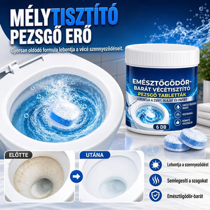 Szeptikus tartályokban biztonságosan használható pezsgőtabletták WC tisztításához