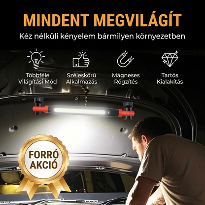 🔌 Mágneses LED munkalámpa – Újratölthető, erős mágnes, praktikus ✨
