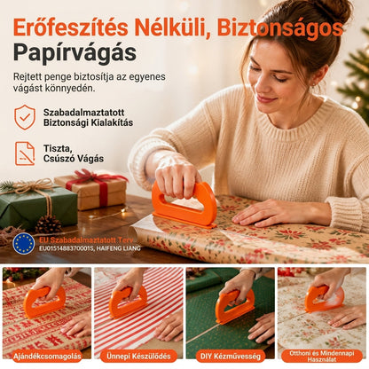 ✂️ Csomagolópapír-vágó eszköz – Hordozható, precíz, kézműves munkákhoz 📦