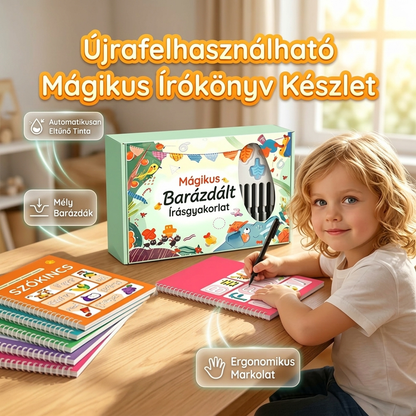 🌟 Varázsírás gyakorlókönyv – Gyerekeknek, szép írás elsajátításához