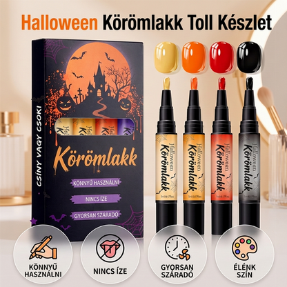 💅🕸️ Gyorsan száradó Halloween körömlakk tollak – Kreatív, ünnepi manikűr 🎃