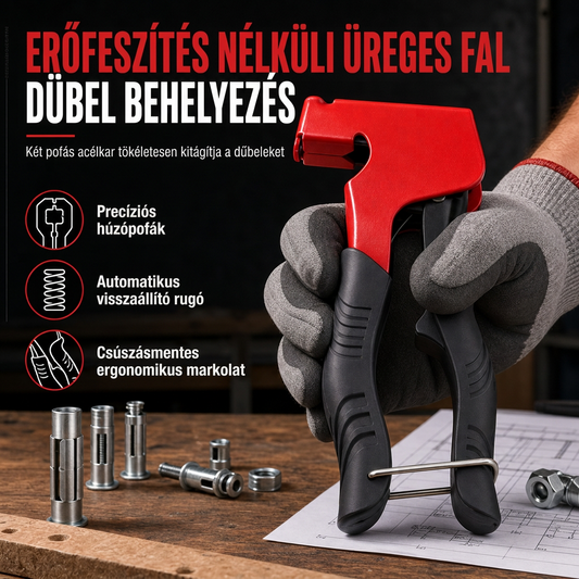 🛠️🔧 Kézi szegecsanya szerszám – M3-M8 méret, üreges falakhoz 📦
