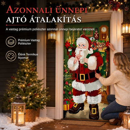 🎄 Karácsonyi ajtófedél dekoráció – Ünnepi díszítés, meleg hangulat ✨
