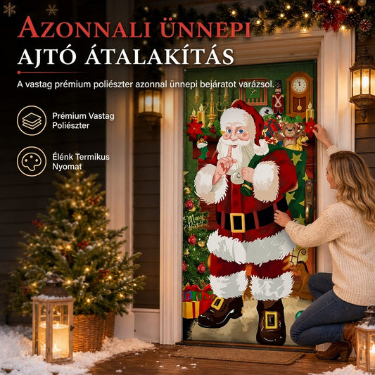 🎄 Karácsonyi ajtófedél dekoráció – Ünnepi díszítés, meleg hangulat ✨