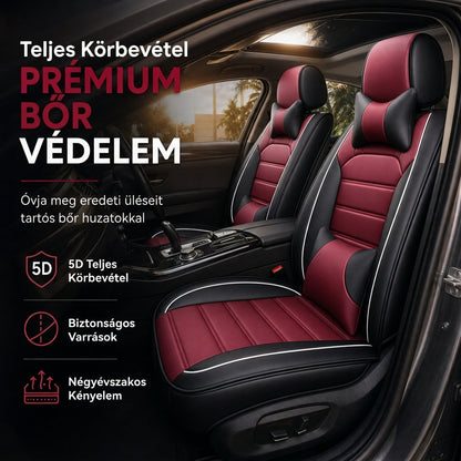 🚗 Univerzális teljes lefedettségű bőr autóüléshuzatok – Egész évszakos védelem, stílusos csíkos kivitel ✨