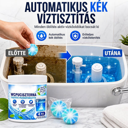 🚽 Pezsgő WC-csésze és -tartály tisztító tabletták – Friss illat, mélytisztítás ✨