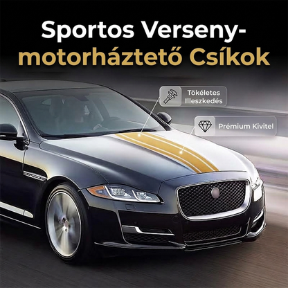 🏎️ Universal Car Hood Racing Stripe Decal – Sportos motorháztető csíkmatrica ✨