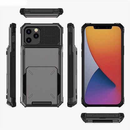 🛡️ Flip Cover Shockproof Case with Built-In Card Slot – Ütésálló flip tok beépített kártyatartóval ✨