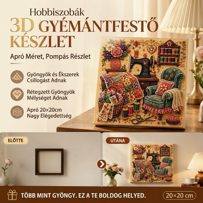 ✨ Creative Escape gyémántfestő készlet – Kreatív alkotás, gyémántfény ✨