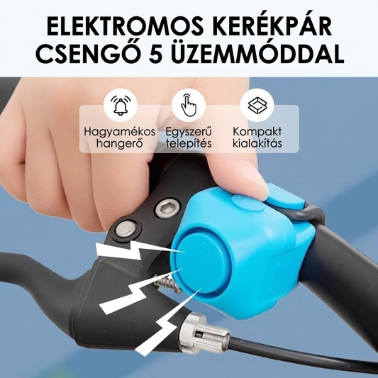 🚴 Elektromos biciklicsengő – 5 üzemmód, könnyen felszerelhető 🔥