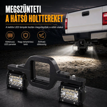 🚙 Vonóhorogra szerelhető konzol – Duál LED munkalámpákhoz és tolatókamerához, pickup és SUV ✨