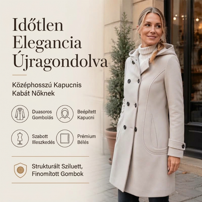 🧥 Női kétsoros kapucnis gyapjúkabát – Meleg, elegáns, praktikus ✨