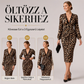 👗 Női csipke leopárd mintás V-nyakú ruha – Tömlőujjú, középhosszú, elegáns ✨