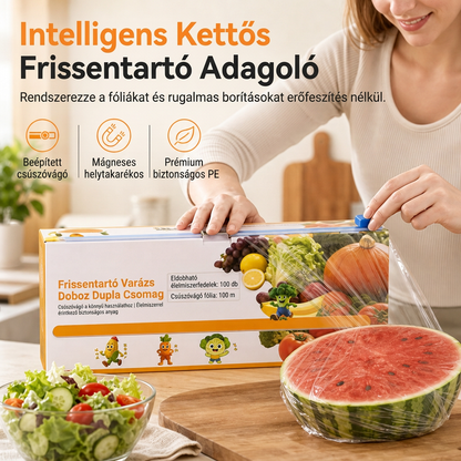 ✂️ Tapadófólia-adagoló vágóval – Mágneses, könnyen használható 🔥