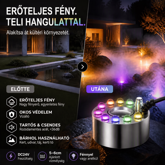 🔥 49% OFF! 12 LED-es ködképző – Párásítókhoz, szökőkutakhoz, Halloween dekorációhoz 💧