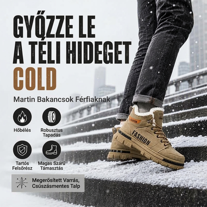 🥾 Férfi csúszásmentes martencsizma – Meleg béléssel, kényelmes viselet ✨