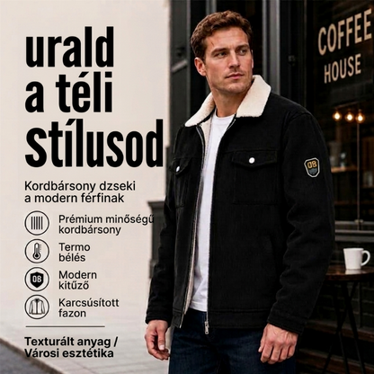 🧥 Meleg férfi barkácord téli kabát – Vastag, kényelmes, téli viselet ✨