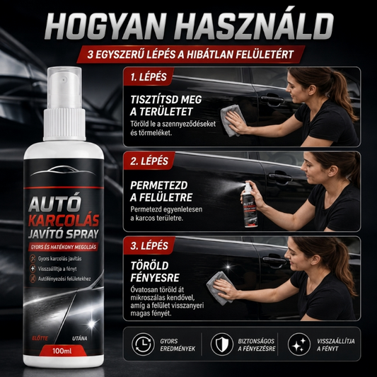 🚗 Univerzális autó karcolásjavító spray – Gyors felületjavítás, könnyen használható ✨