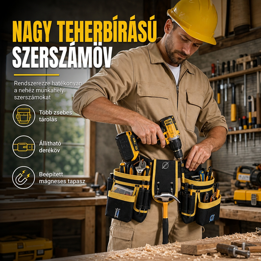 👷 Állítható szerszámos deréktáska több zsebbel – Praktikus, kényelmes, strapabíró 🛠️
