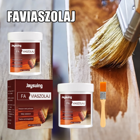 🌳 Akár 49% kedvezmény! Fa viasz-olaj, fatisztító és polírozó – 100 ml, prémium ecsettel ✨