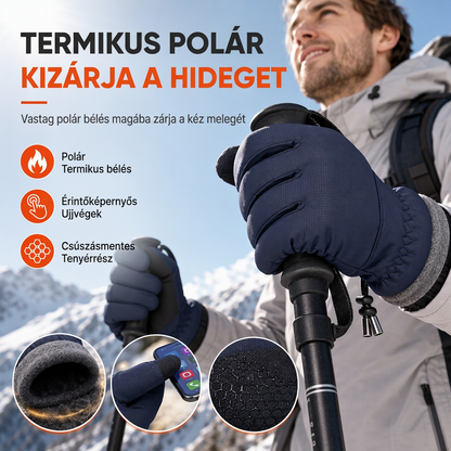 🧤 Téli fűtött kesztyű férfiaknak és nőknek – Szélálló, érintőképernyős, csúszásmentes ✨