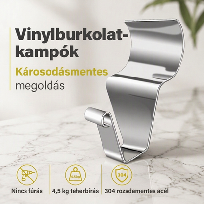 🛠️ Nagy teherbírású 304 rozsdamentes acél vinil burkolat kampók – Erősek, tartósak, könnyen használhatók ✨