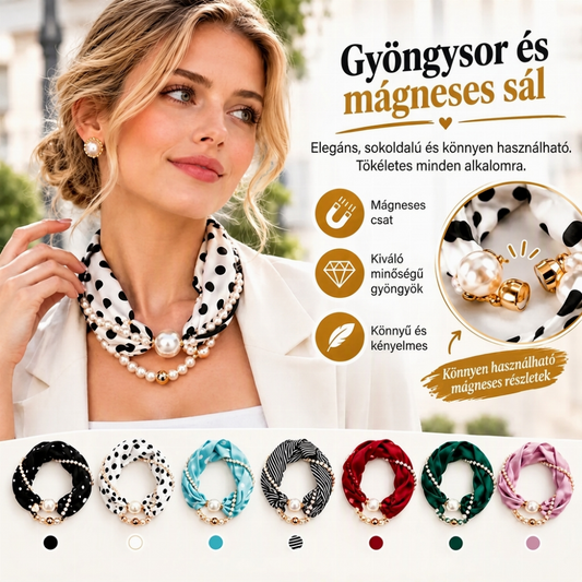 🌸 Gyöngyös sál-nyaklánc – elegáns kiegészítő, ragyogó szépség 📦
